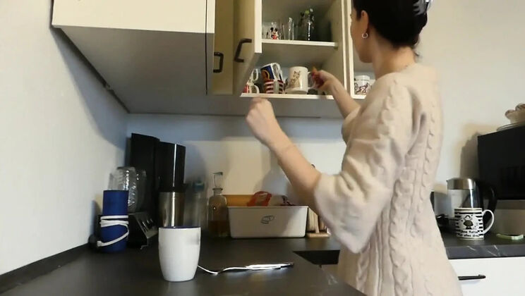 RonyaRabe Tied and Toy Fucked in the Kitchen Until She Orgasms